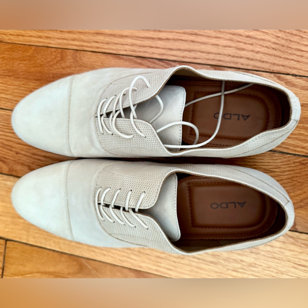 Aldo Men's Suede Ecru Oxford Shoes